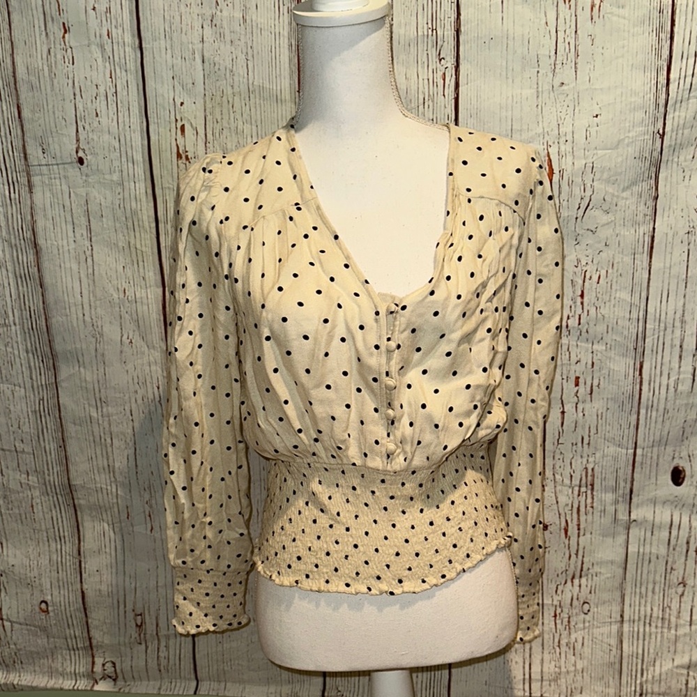 Polka Dot Cream Women's Top